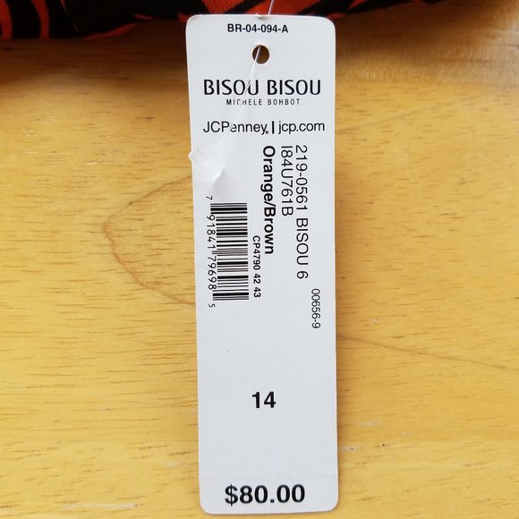 NWT Bisou Bisou Size 14 Orange Brown Sleeveless Full Length Dress - Picture 8 of 8